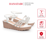 Giày Sandal Nữ Đế PU Siêu Nhẹ Cao 5cm Hanatabi Quai Ngang Hậu Thun (35-40) Mã HNSD5F1173