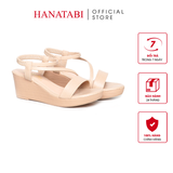 Giày Sandal Nữ Đế Xuồng Pu Nhẹ Cao 5cm Hanatabi Quai Chéo Mã HNSD5F1215