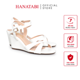 Giày Sandal Nữ Đế Xuồng TA Chống Trơn Trượt Cao 7cm Hanatabi Quai Chéo Hậu C (35-39) Mã HNSDX7F1212