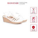 Giày Sandal Nữ Đế Xuồng Pu Nhẹ Cao 7cm Hanatabi Quai Chéo Mã HNSD5F1214