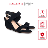 Giày Sandal Nữ Đế Xuồng Chống Trượt Cao 7cm Hanatabi Quai Ngang Hậu Khóa Sau (35-39) Mã HNSDX7F1198