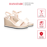 Giày Sandal Nữ Đế Xuồng PU Siêu Nhẹ Cao 8cm Hanatabi Quai 1 Xếp Hậu C (35-39) Mã HNSDX8F1219