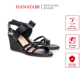 Giày Sandal Nữ Đế Xuồng TA Chống Trơn Trượt Cao 7cm Hanatabi Quai Chéo Hậu Khóa Sau (35-39) Mã HNSDX7F1199