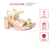 Giày Sandal Nữ Đế PU Siêu Nhẹ Cao 9cm Hanatabi Quai Ngang Hậu C (35-39) Mã HNSDG9F1248