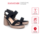 Giày Sandal Nữ Đế PU Siêu Nhẹ Cao 7cm Hanatabi Quai Ngang Hậu Khóa Sau (35-39) Mã HNSDG7F1200