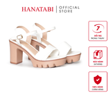 Giày Sandal Nữ Đế PU Siêu Nhẹ Cao 9cm Hanatabi Quai Ngang 2 Xếp Hậu C (35-39) Mã HNSDG9F1249