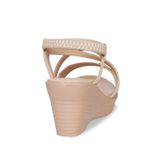 Giày Sandal Nữ Đế Xuồng PU Siêu Nhẹ Cao 7cm Hanatabi Quai Chéo Hậu Thun (35-39) Mã HNSDX7F1241