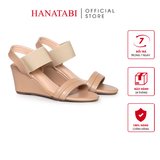 Giày Sandal Nữ Đế Xuồng TA Chống Trơn Trượt Cao 7cm Hanatabi Quai Ngang Hậu Thun (35-39) Mã HNSDX7F1238