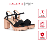Giày Sandal Nữ Đế PU Siêu Nhẹ Cao 9cm Hanatabi Quai Ngang 2 Xếp Hậu C (35-39) Mã HNSDG9F1249