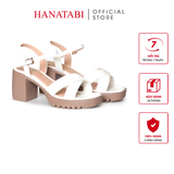 Giày Sandal Nữ Đế PU Siêu Nhẹ Cao 7cm Hanatabi Quai Chéo Hậu C (35-39) Mã HNSDG7F1254
