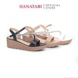 Giày Sandal Nữ Đế PU Siêu Nhẹ Cao 5cm Hanatabi Quai Ngang Hậu C (35-40) Mã HNSD5F1171