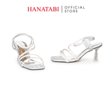 Giày Sandal Nữ Cao Gót 7cm Hanatabi Quai Chéo Đính Đá Hậu Thun Bigsize (35-41) Mã HNSDT7F1243