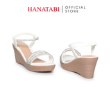 Giày Sandal Nữ Đế PU Siêu Nhẹ Cao 7cm Hanatabi Quai Ngang Hậu Thun (35-39) Mã HNSD7F1189