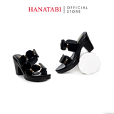 Dép Nữ Đế PU Siêu Nhẹ Cao 7cm Hanatabi Quai Nhị Có Khóa (35-39) Mã HNDE7F1213