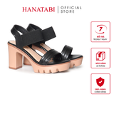 Giày Sandal Nữ Đế PU Siêu Nhẹ Cao 9cm Hanatabi Quai Ngang Hậu Thun (35-39) Mã HNSDG9F1253