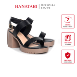 Giày Sandal Nữ Đế PU Siêu Nhẹ Cao 7cm Hanatabi Quai Ngang Hậu Khóa Sau (35-39) Mã HNSDG7F1200