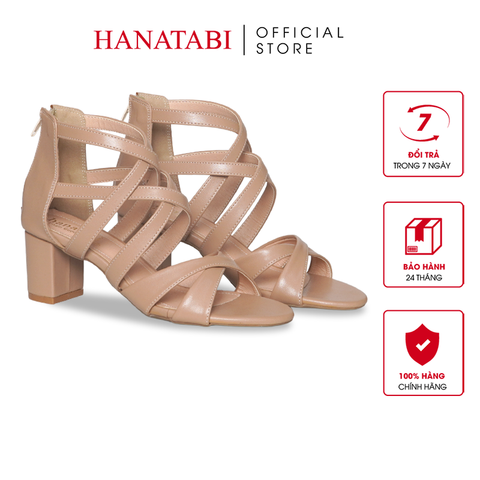 Giày Sandal Nữ Cao Gót 5cm_7cm Hanatabi Quai Đan Khóa Kéo ĐếTA Cao Cấp Bigsize (35-41) Mã HNSDK7F1035