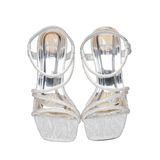 Giày Sandal Nữ Cao Gót 7cm Hanatabi Quai Chéo Đính Đá Hậu Thun Bigsize (35-41) Mã HNSDT7F1243