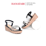 Giày Sandal Nữ Đế PU Siêu Nhẹ Cao 5cm Hanatabi Quai Ngang Hậu Thun (35-40) Mã HNSD5F1173