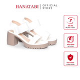 Giày Sandal Nữ Đế Xuồng PU Siêu Nhẹ Cao 7cm Hanatabi Quai Ngang Hậu Thun (35-39) Mã HNSDG7F1218