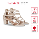 Giày Sandal Nữ Gót Cao 5cm_7cm Hanatabi Quai Đan Khóa Kéo Đế TA Bigsize (35-41) Mã HNSDG7F1063