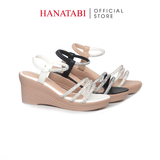 Giày Sandal Nữ Đế PU Siêu Nhẹ Cao 7cm Hanatabi Quai Ngang Hậu Thun (35-39) Mã HNSD7F1183