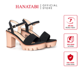 Giày Sandal Nữ Đế PU Siêu Nhẹ Cao 9cm Hanatabi Quai Ngang 1 Xếp Hậu C (35-39) Mã HNSDG9F1250