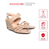 Giày Sandal Nữ Đế Xuồng TA Chống Trơn Trượt Cao 7cm Hanatabi Quai Chéo Hậu Khóa Sau (35-39) Mã HNSDX7F1199
