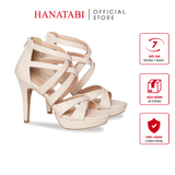 Giày Sandal Nữ Gót Cao 11cm Hanatabi Quai Chéo Khóa Kéo Đế TA Bigsize (34-41) Mã HNSDG11F1109