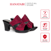 Dép Nữ Đế PU Đen Siêu Nhẹ Cao 7cm Hanatabi Quai Lưới Đính Đá Bigsize (36-41) Mã HNDE7F1233