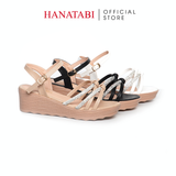 Giày Sandal Nữ Đế PU Siêu Nhẹ Cao 5cm Hanatabi Quai Ngang Hậu C (35-40) Mã HNSD5F1182