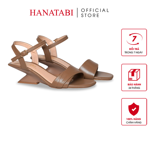 Giày Sandal Nữ Đế Xuồng Cao 5cm Hanatabi Quai Ngang 2 Xếp Hậu C Bigisze (35-41) Mã HNSDG5F1262