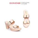 Dép Nữ Đế PU Siêu Nhẹ Cao 7cm Hanatabi Quai Nhị Có Khóa (35-39) Mã HNDE7F1213