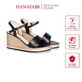 Giày Sandal Nữ Đế Xuồng PU Siêu Nhẹ Cao 8cm Hanatabi Quai 1 Xếp Hậu C (35-39) Mã HNSDX8F1219
