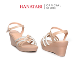Giày Sandal Nữ Đế PU Siêu Nhẹ Cao 7cm Hanatabi Quai Ngang Hậu C (35-39) Mã HNSD7F1184