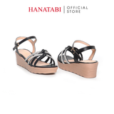 Giày Sandal Nữ Đế PU Siêu Nhẹ Cao 5cm Hanatabi Quai Ngang Hậu C (35-40) Mã HNSD5F1182