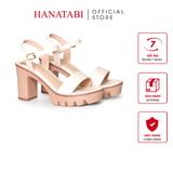 Giày Sandal Nữ Đế PU Siêu Nhẹ Cao 9cm Hanatabi Quai Ngang Hậu C (35-39) Mã HNSDG9F1248