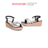 Giày Sandal Nữ Đế PU Siêu Nhẹ Cao 5cm Hanatabi Quai Ngang Hậu Thun (35-40) Mã HNSD5F1173