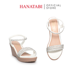 Giày Sandal Nữ Đế PU Siêu Nhẹ Cao 7cm Hanatabi Quai Ngang Hậu Thun (35-39) Mã HNSD7F1189