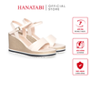 Giày Sandal Nữ Đế Xuồng PU Siêu Nhẹ Cao 8cm Hanatabi Quai 2 Xếp Hậu C (35-39) Mã HNSDX8F1220