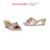 dép nữ cao gót 5cm Hanatabi quai ngang đính đá đế TA cao cấp bigsize (35-41) mã HNDE5F1093