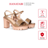 Giày Sandal Nữ Đế PU Siêu Nhẹ Cao 9cm Hanatabi Quai Ngang 1 Xếp Hậu C (35-39) Mã HNSDG9F1250