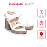 Giày Sandal Nữ Đế PU Siêu Nhẹ Cao 7cm Hanatabi Quai Ngang Hậu Khóa Sau (35-39) Mã HNSDG7F1200