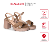 Giày Sandal Nữ Đế PU Siêu Nhẹ Cao 7cm Hanatabi Quai Chéo Hậu C (35-39) Mã HNSDG7F1254