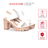 Giày Sandal Nữ Đế PU Siêu Nhẹ Cao 9cm Hanatabi Quai Ngang Hậu Thun (35-39) Mã HNSDG9F1253