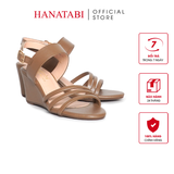 Giày Sandal Nữ Đế Xuồng TA Chống Trơn Trượt Cao 7cm Hanatabi Quai Chéo Hậu Khóa Sau (35-39) Mã HNSDX7F1199