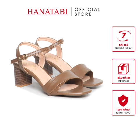 Giày Sandal Nữ Cao Gót 5cm_ 7cm Hanatabi Quai 2 Xếp Mũi Vuông Hậu C Đế TA Bigsize (35-41) Mã HNSDG7F1075