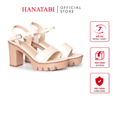 Giày Sandal Nữ Đế PU Siêu Nhẹ Cao 9cm Hanatabi Quai Ngang 2 Xếp Hậu C (35-39) Mã HNSDG9F1249