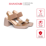 Giày Sandal Nữ Đế Xuồng PU Siêu Nhẹ Cao 7cm Hanatabi Quai Ngang Hậu Thun (35-39) Mã HNSDG7F1218