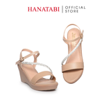 Giày Sandal Nữ Đế Xuồng PU Siêu Nhẹ Cao 7cm Hanatabi Quai Ngang Hậu C (35-39) Mã HNSD7F1190